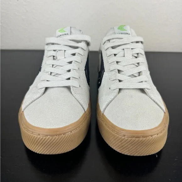 CARIUMA Catiba Pro Skate Gum Sole Mens 9.5 women’s 11 White/Ivory Suede Sneakers - Picture 2 of 8